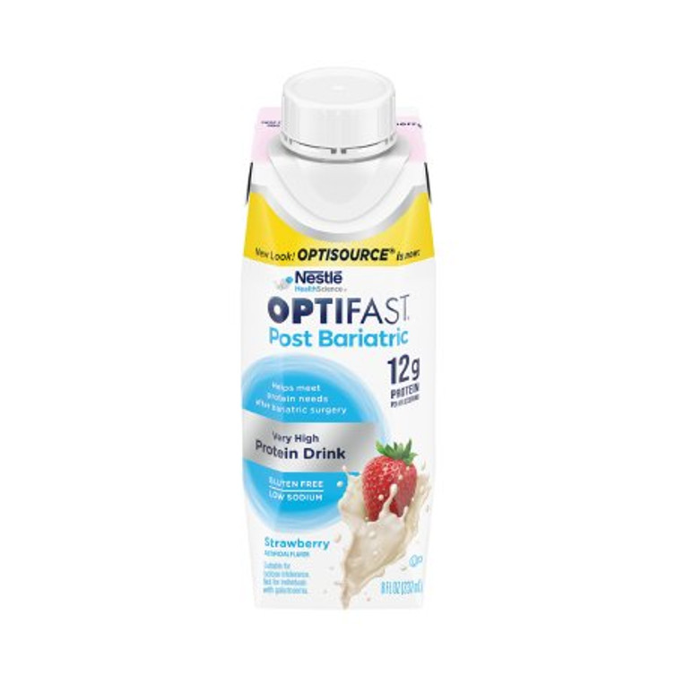 Oral Supplement Optifast Post Bariatric Strawberry Flavor Ready to Use 8 oz. Carton 00043900776538