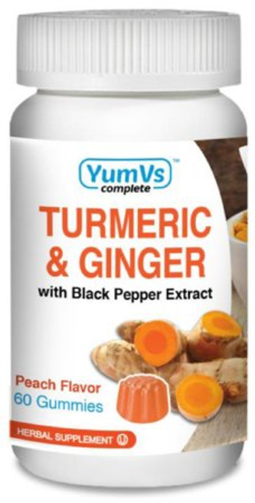 Mineral Supplement YumV s Turmeric Curcumin / Ginger / Black Pepper Extract 250 mg - 12 mg - 100 mcg Strength Gummy 60 per Bottle Peach Flavor 9027-06-YMV