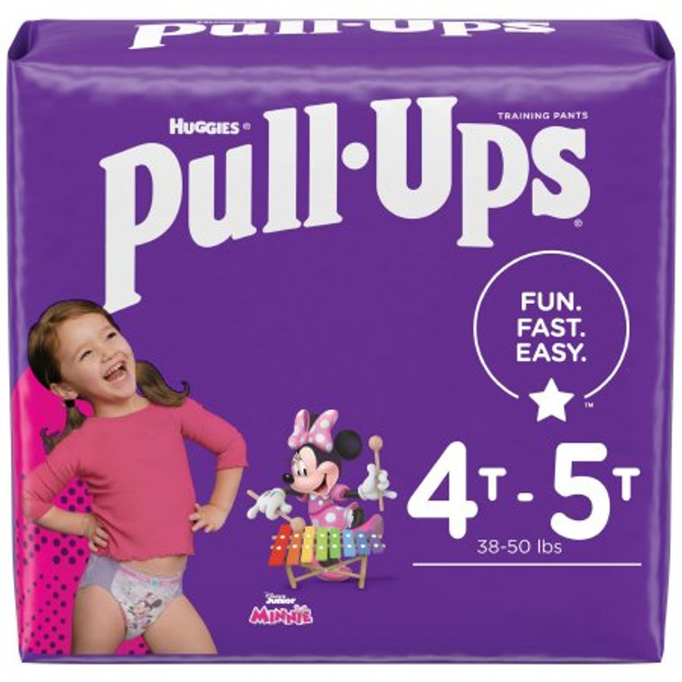 Female Toddler Training Pants Pull-Ups Learning Designs for Girls Pull On with Tear Away Seams Size 6 / 4T to 5T Disposable Heavy Absorbency 53637
