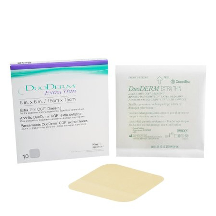 Hydrocolloid Dressing DuoDERM Extra Thin 6 X 6 Inch Square Sterile 187957