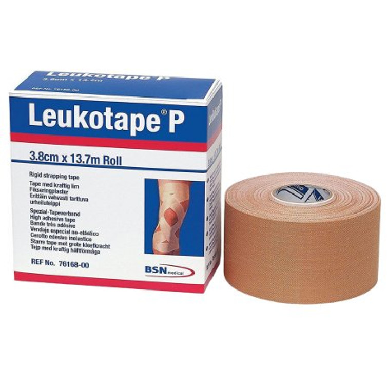 Orthopedic Corrective Tape Leukotape P Porous Zinc Oxide Adhesive 1-1/2 Inch X 15 Yard Beige NonSterile 76168
