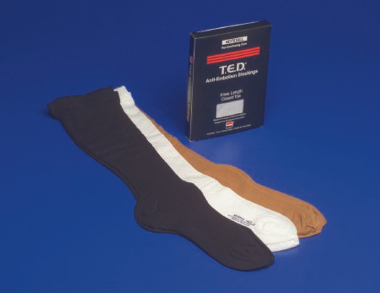 Anti-embolism Stocking T.E.D. Knee High Large / Regular Beige Closed Toe 4289