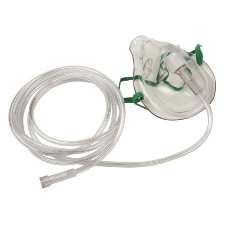Oxygen Mask B F Medical Elongated Style Adult One Size Fits Most Adjustable Head Strap / Nose Clip 64041