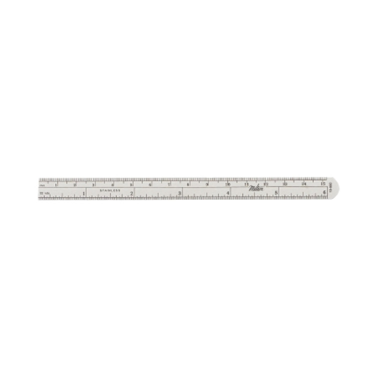 Ruler Stainless Steel 1/2 X 6 Inch 18-660 Each/1