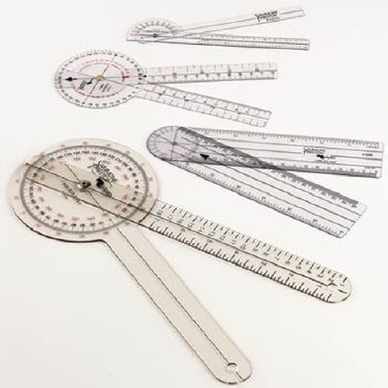 Goniometer Plastic 8 Inch 0 to 90 / 0 to 180 Inches and Centimeters 7512 Each/1