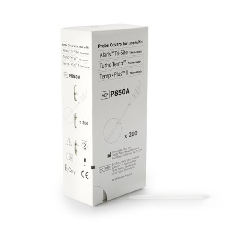 Axillary / Oral / Rectal Thermometer Probe Cover Alaris For use with TEMP-PLUS II and TurboTemp Thermometers and VITAL-CHECK Vital Sign Monitors 20 per Box P850A