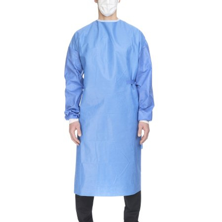 Non-Reinforced Surgical Gown with Towel Astound X-Large Blue Sterile AAMI Level 3 Disposable 9545