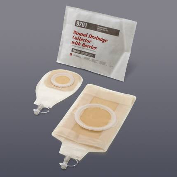 Wound Drainage Pouch Sterile FlexWear Skin Flat Barrier 9703 Box/3