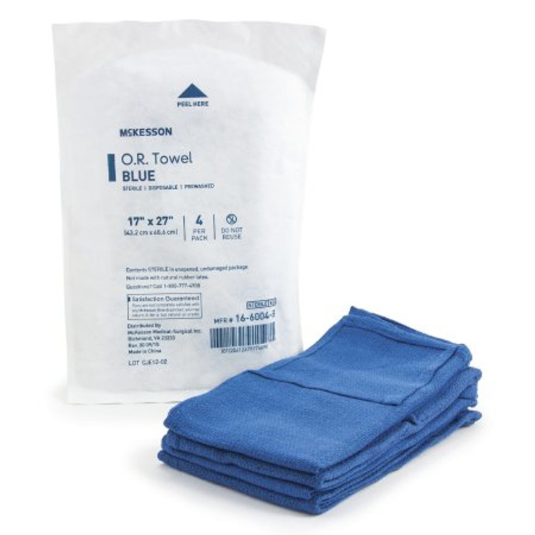 O.R. Towel McKesson 17 W X 27 L Inch Blue Sterile 16-6004-B