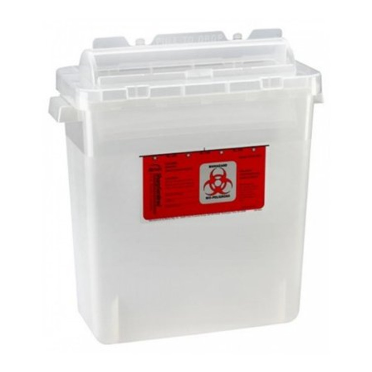 Sharps Container Bemis Sentinel 10 H X 5-1/4 W X 11 D Inch 1.25 Gallon Translucent Base / Translucent Lid Horizontal Entry Rotating Lid 175 020