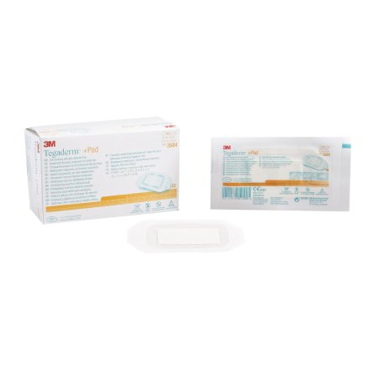 Transparent Film Dressing with Pad 3M Tegaderm Rectangle 2-3/8 X 4 Inch Frame Style Delivery Without Label Sterile 3584