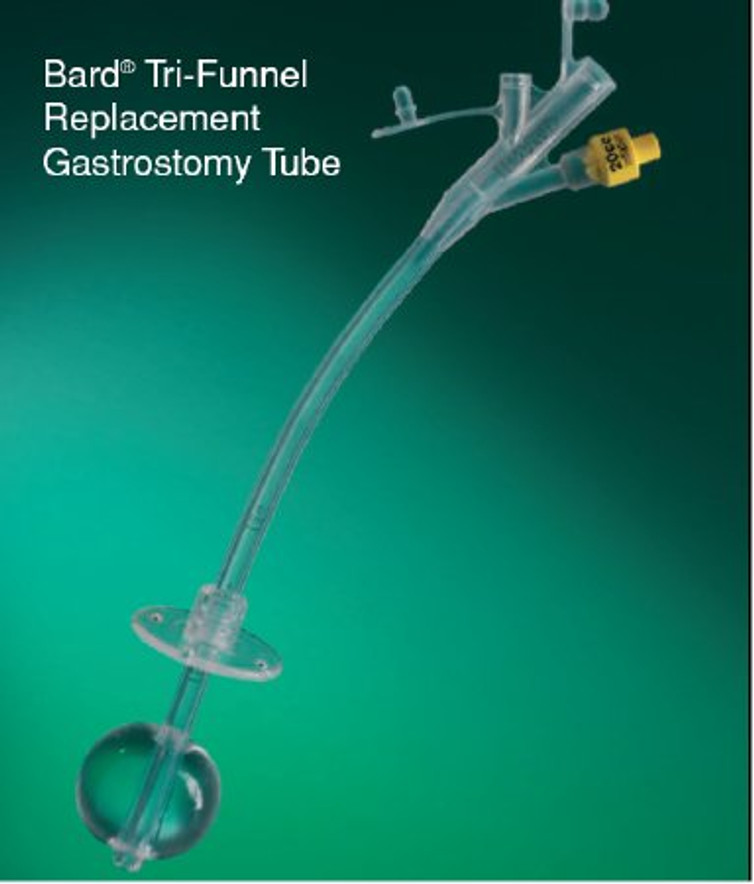 Triple Replacement Gastrostomy Tube Bard 24 Fr. Silicone Sterile 000724