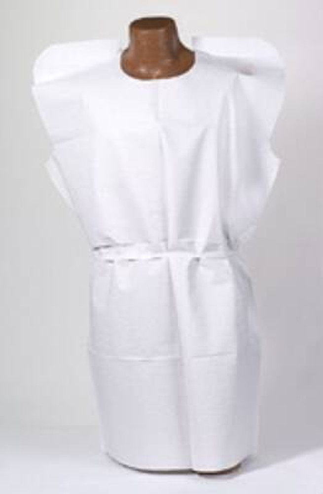 Patient Exam Gown TIDI Medium White Disposable 910320 Case/50