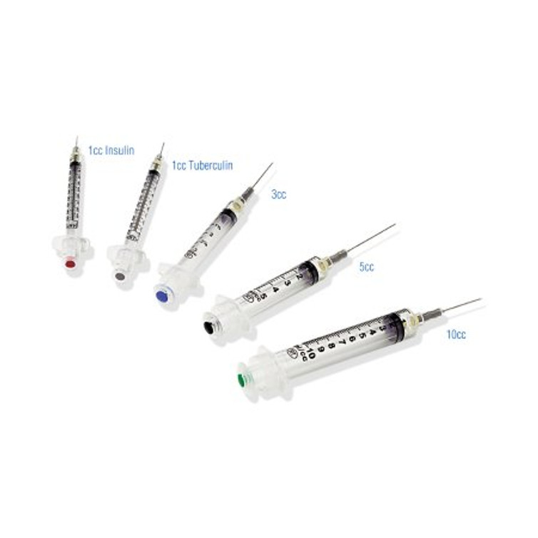 Syringe with Hypodermic Needle VanishPoint 3 mL 20 Gauge 1-1/2 Inch Attached Needle Retractable Needle 10381
