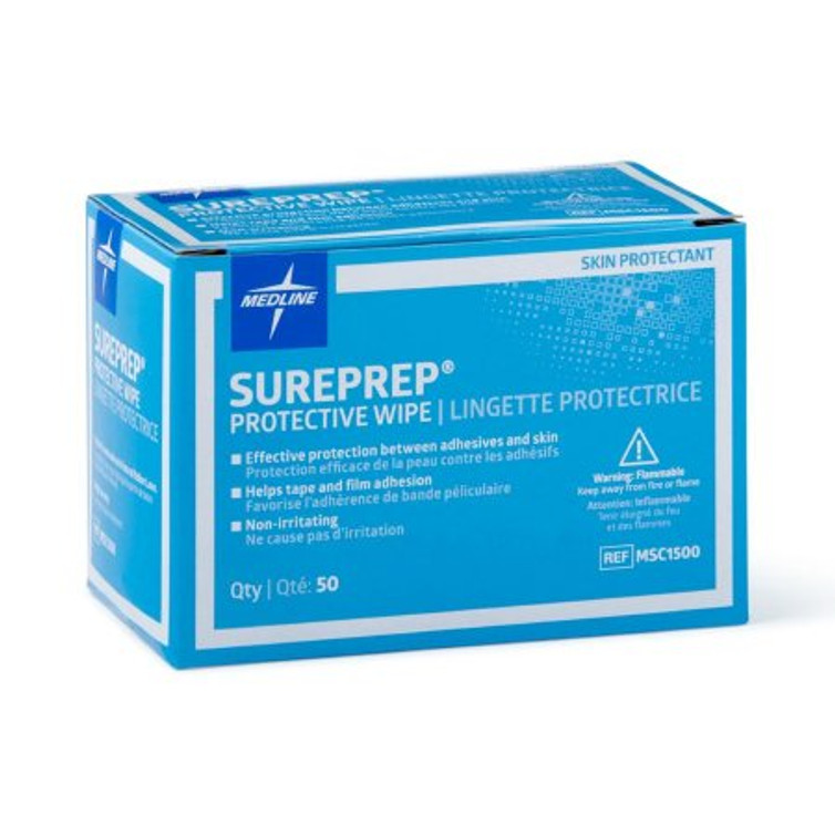 Skin Barrier Wipe Sureprep 40 to 80% Strength Isopropyl Alcohol Individual Packet NonSterile MSC1500