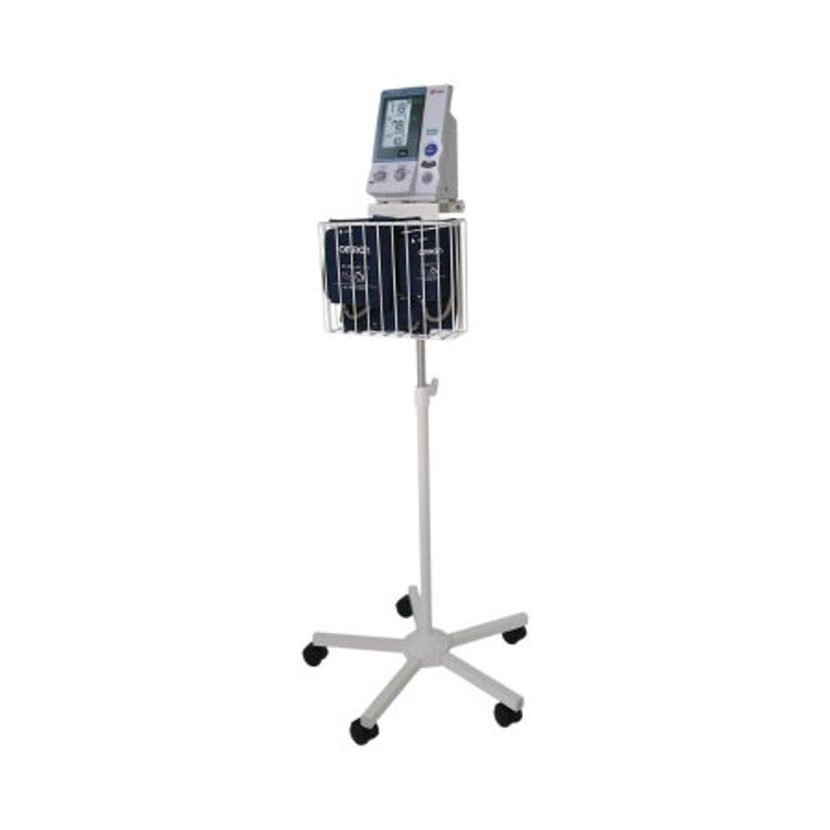 Blood Pressure Monitor Cart IntelliSense Stainless Steel 22 Inch Silver 5-7/8 X 12 X 21-1/2 Inch Basket 11 X 12 Inch Platform HEM-907-STAND Each/1