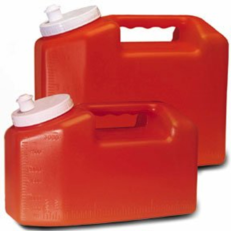24 Hour Urine Specimen Collection Container Urisafe 4-1/2 X 6-1/3 X 9-5/8 Inch Polyethylene 3 000 mL 101 oz. Screw Cap Unprinted NonSterile 14375116