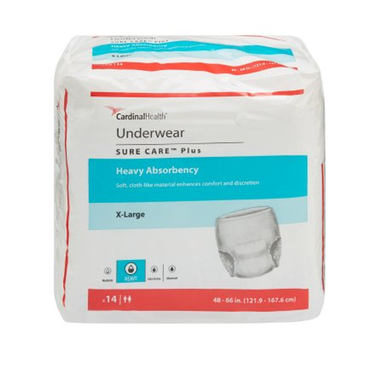 Unisex Adult Absorbent Underwear Sure Care Plus Pull On with Tear Away Seams X-Large Disposable Heavy Absorbency 1625