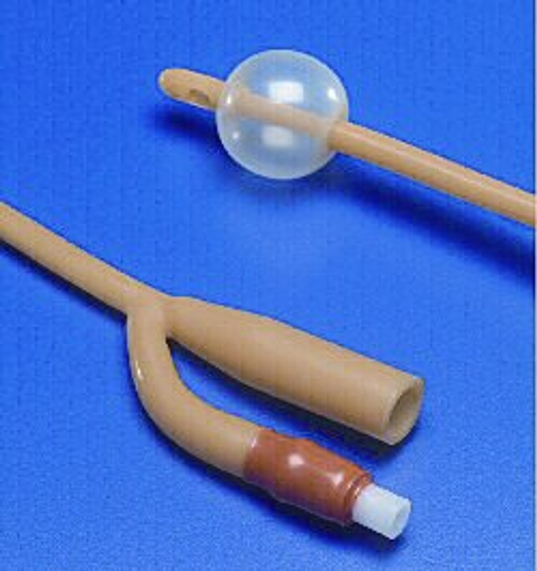 Foley Catheter Dover 2-Way Standard Tip 5 cc Balloon 22 Fr. Silicone Elastomer Coated Latex 402722