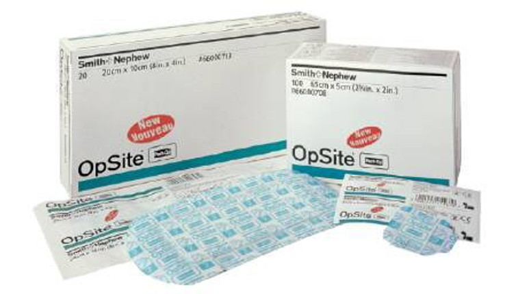 Transparent Film Dressing with Pad OpSite Post Op Rectangle 2 X 2-1/2 Inch 3 Tab Delivery Without Label Sterile 66000708