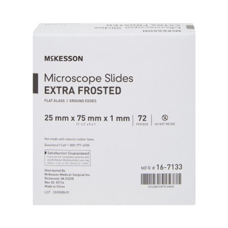 Microscope Slide McKesson 1 X 3 Inch X 1 mm Extra-Frosted 16-7133
