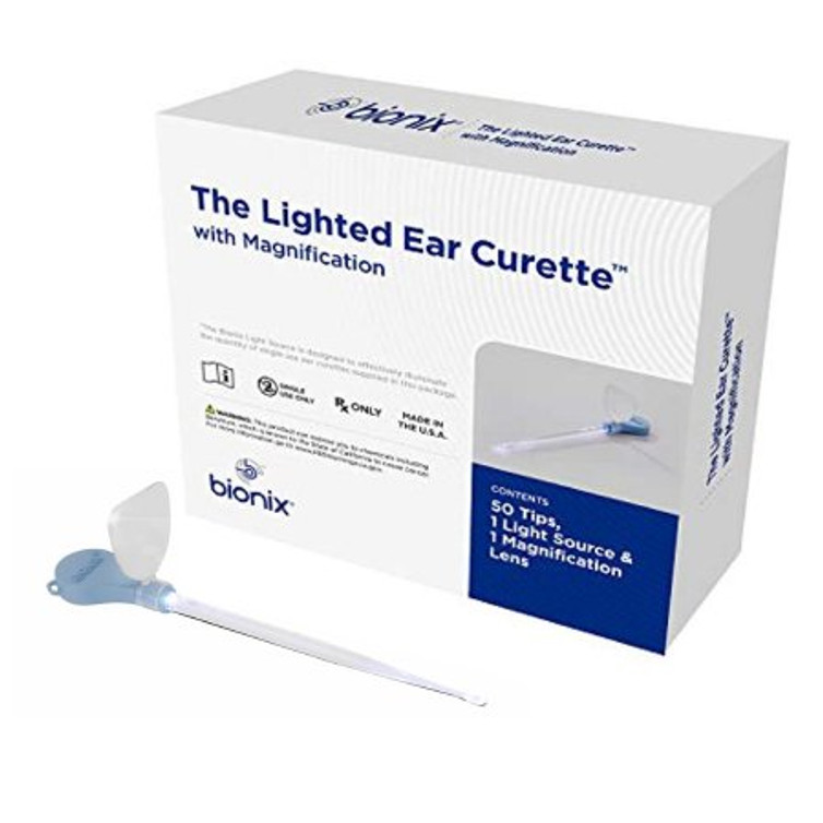 Ear Curette Pack Lighted Ear Curette Lighted Single-ended Handle Assorted Tip Sizes Lighted Tip with Magnification 2245 Box/50