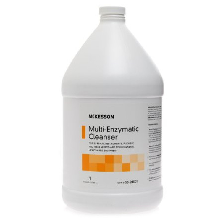 Multi-Enzymatic Instrument Detergent McKesson Liquid 1 gal. Jug Eucalyptus Spearmint Scent 53-28501