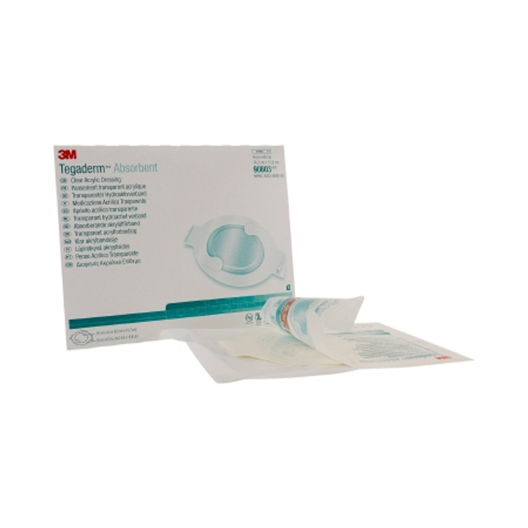 Absorbent Acrylic Transparent Film Dressing 3M Tegaderm Oval 5-5/8 X 6-1/4 Inch 2 Tab Delivery Without Label Sterile 90803
