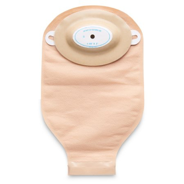 Post-Op Ostomy Pouch Nu-Flex Nu-Comfort Two-Piece System 1-1/8 to 2 Inch Stoma Drainable Oval B Convex Trim To Fit 40-7244-C Box/10