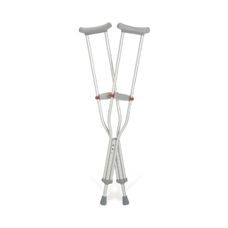 Underarm Crutches Red Dot Aluminum Frame Adult 275 lbs. Weight Capacity Push Button Adjustment G91-214-8