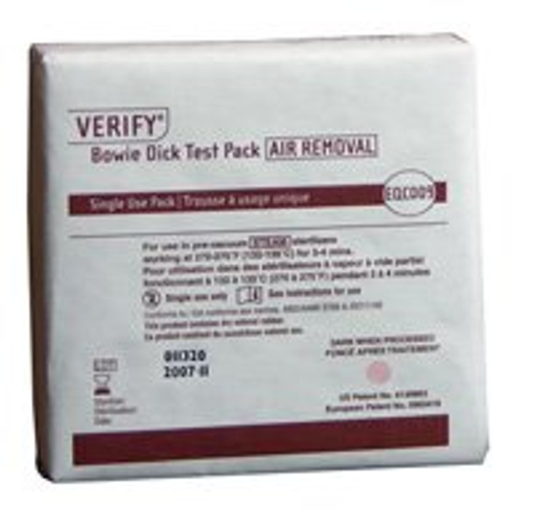 Verify Sterilization Bowie-Dick Test Pack Steam EQC009 Box/20