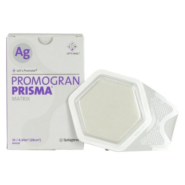 Silver Collagen Dressing Promogran Prisma Matrix 4-1/3 X 4-1/3 Inch Hexagon Sterile MA028