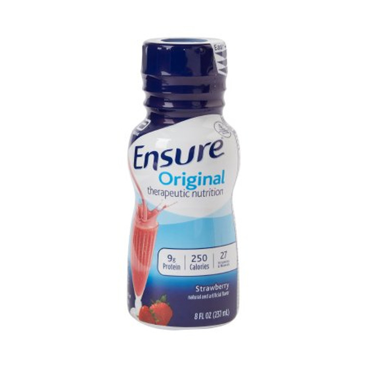 Oral Supplement Ensure Original Therapeutic Nutrition Shake Strawberry Flavor Ready to Use 8 oz. Bottle 58295