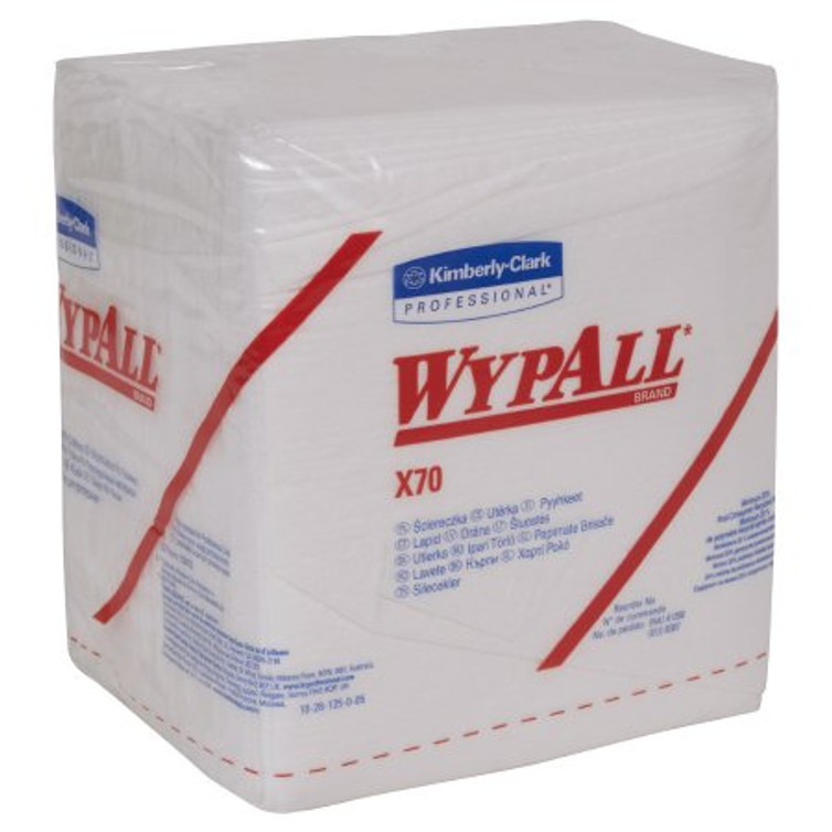 Task Wipe WypAll X70 Heavy Duty White NonSterile Cellulose / Polypropylene 12 X 12-1/2 Inch Reusable 41200