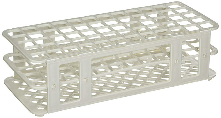 Stacking Test Tube Rack Globe Scientific 456500 Series 60 Place 16 to 17 mm Tube Size White 2-4/5 X 4-1/8 X 9-3/5 Inch 456503 Each/1