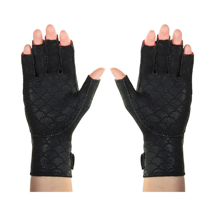 Arthritis Gloves Thermoskin Open Finger Medium Over-the-Wrist Hand Specific Pair Fabric / Trioxon 929334 Pair/1