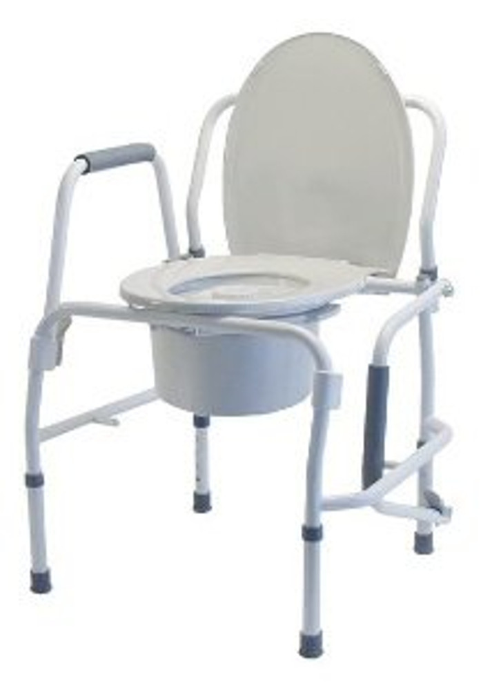 Commode Chair Lumex Silver Collection Drop Arm Steel Frame Removable Back 6433A-2 Case/2