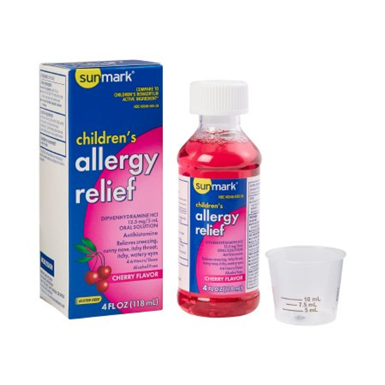 Children s Allergy Relief sunmark 12.5 mg / 5 mL Strength Liquid 4 oz. 49348004534 Each/1