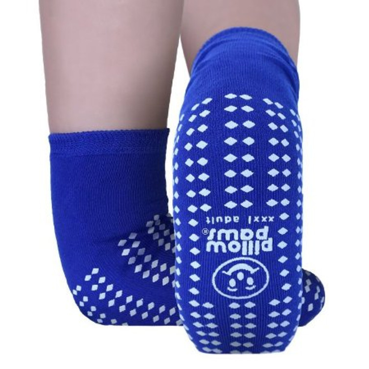 Slipper Socks Pillow Paws 3X-Large Royal Blue Ankle High 1099-001