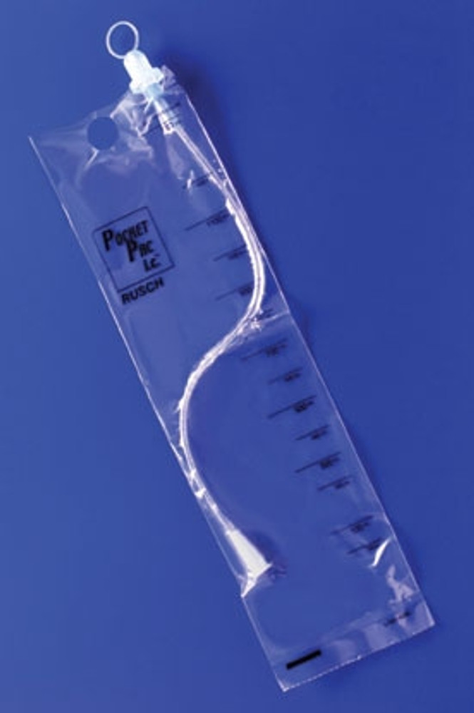Intermittent Closed System Catheter PocketPac Stright Tip 14 Fr. Without Balloon Silicone 10096140