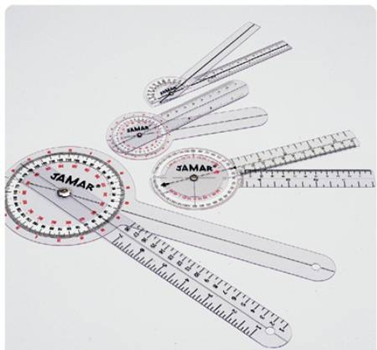 Goniometer EZ Read Jamar Plastic 12-1/2 Inch 0 to 180 and 0 to 360 in 1 Increments 7541 Each/1