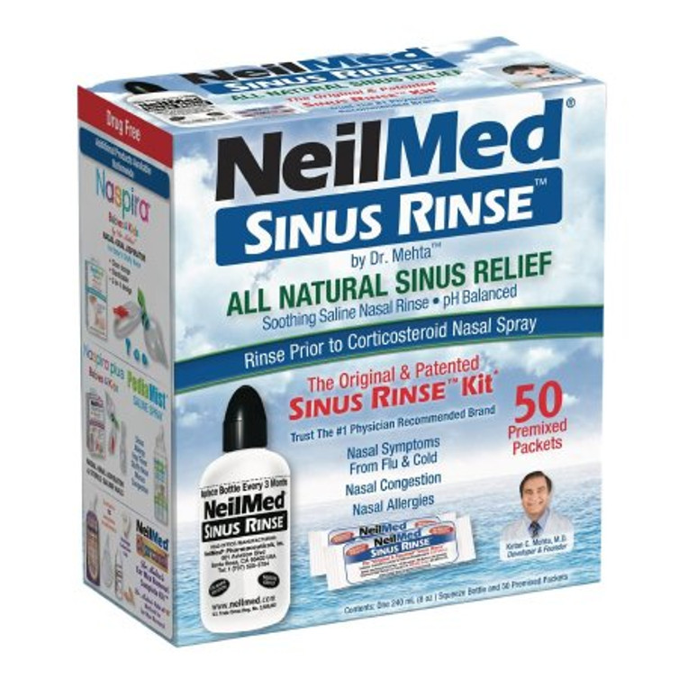 Saline Nasal Rinse Kit Neilmed Sinus Rinse 0.65% Strength 50 Packets 05928000100 Each/1