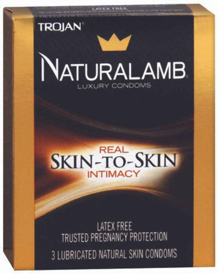 Condom Trojan Naturallamb Lubricated 3 per Box 22600098050 Pack/1