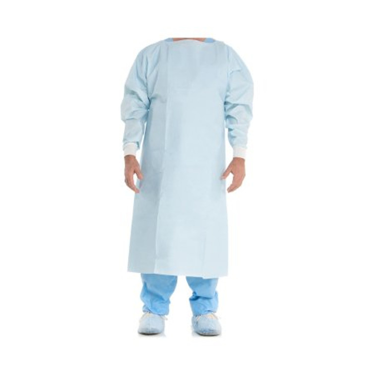 Over-the-Head Chemotherapy Procedure Gown One Size Fits Most Blue NonSterile ASTM F1670 / ASTM F1671 / ASTM F739 Disposable 69606 Case/100