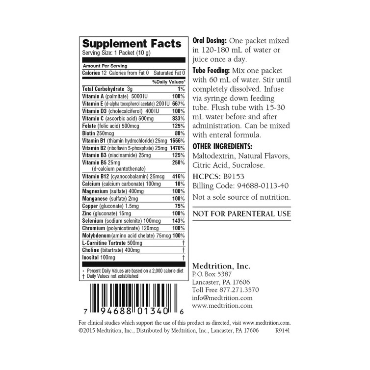 Oral Supplement VitaMent Orange Flavor Powder 5 Gram Individual Packet 11340 Case/60