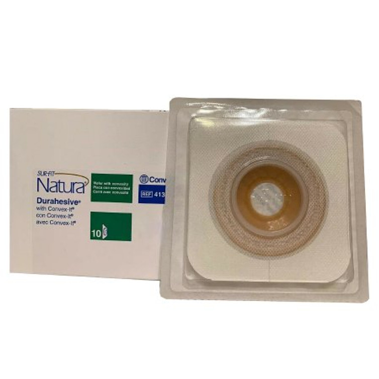 Ostomy Barrier Sur-Fit Natura Durahesive Mold to Fit Extended Wear Without Tape 45 mm Flange SUR-FIT Natura System Hydrocolloid 7/8 to 1-1/4 Inch Opening 411802 Box/10