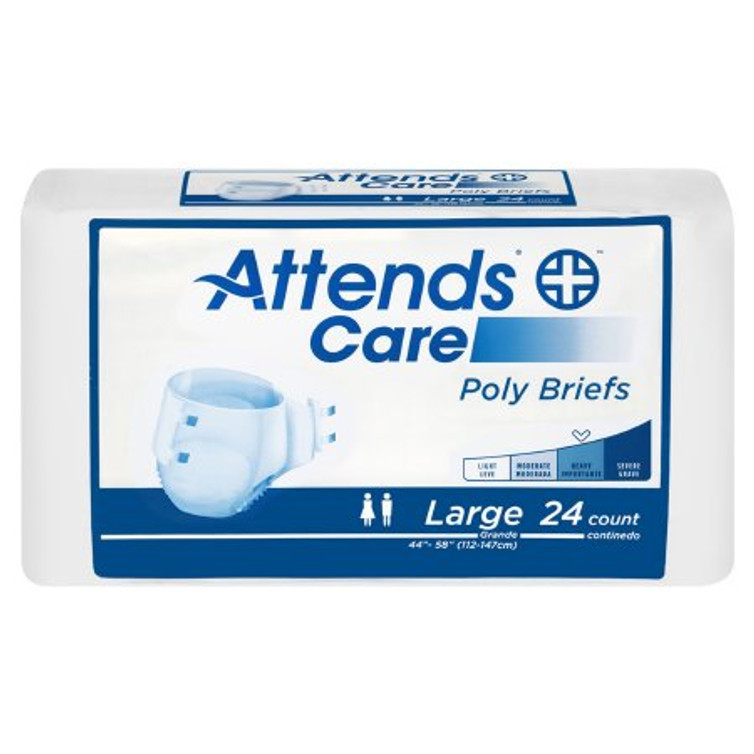 Unisex Adult Incontinence Brief Attends Care Large Disposable Moderate Absorbency BR30