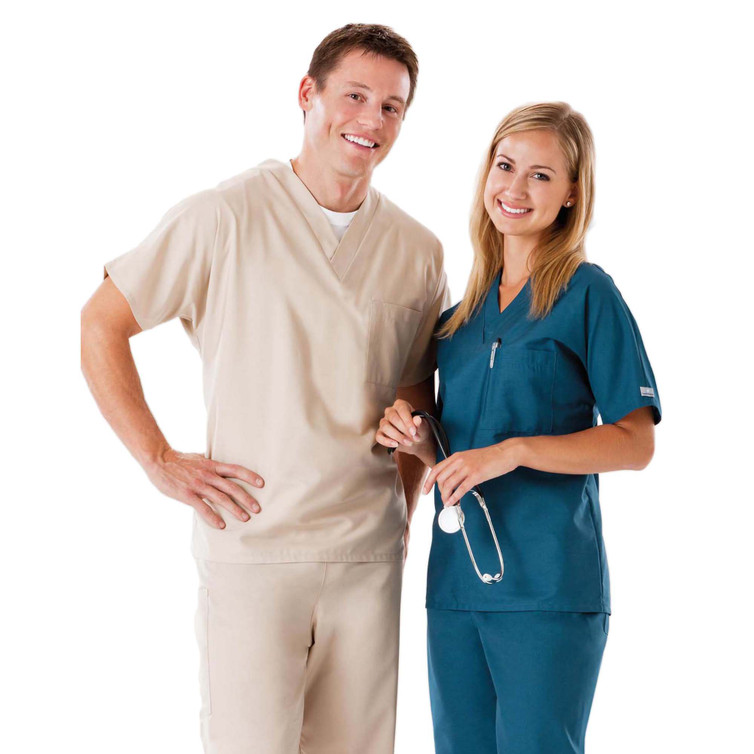 Scrub Shirt Large Wine 1 Pocket Short Set-In Sleeve Unisex 14900-LWI Each/1