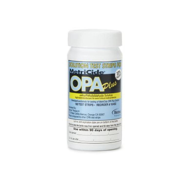 OPA Concentration Indicator MetriCide OPA Plus Pad 100 Test Strips Bottle Single Use 10-602