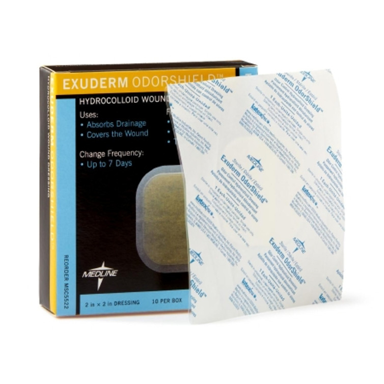 Hydrocolloid Dressing Exuderm OdorShield 2 X 2 Inch Square Sterile MSC5522